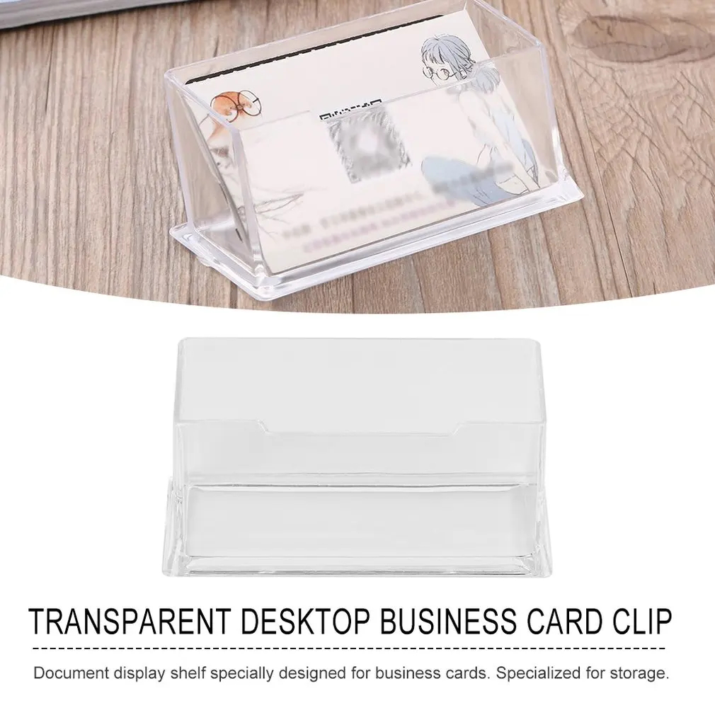 Прозрачная настольная полка, коробка для хранения, демонстрационная подставка, акриловый пластиковый прозрачный Настольный держатель для визиток, держатель для карт, 1 шт.