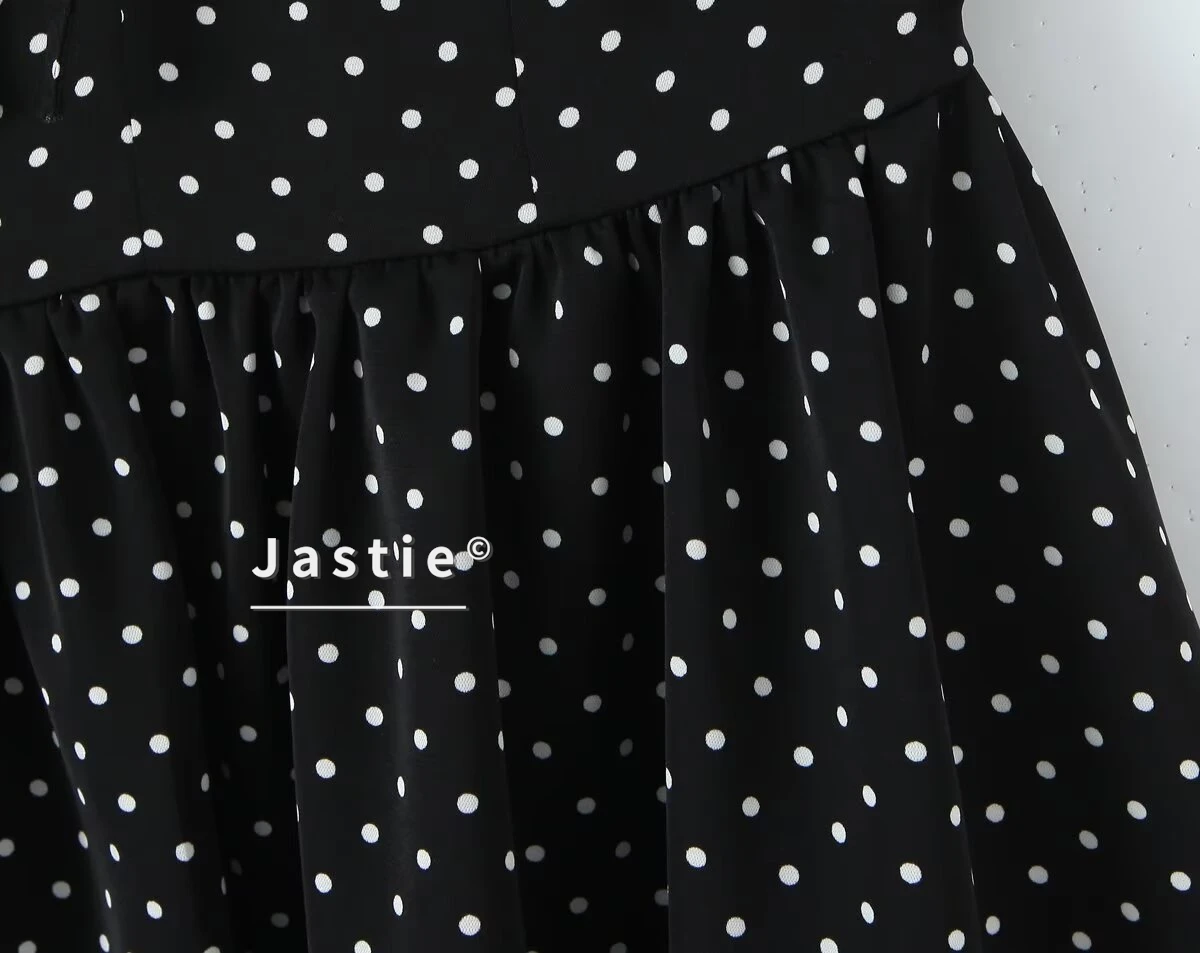 Sukienka mini w kropki francuskie, damska, letnia, seksowna, z bufiastymi rękawami, bez pleców, sznurowana, w stylu gorsetowym, retro, imprezowa, boho, rozkloszowana, vestidos 2026