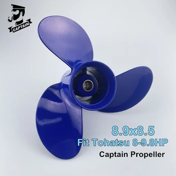 Captain Marine Outboard Propeller 8.9x8.5 Fit Tohatsu Mercury Engines MFS8/9.8 NSF8/9.8 9.9HP 12 Splines Propeller 3 Blades