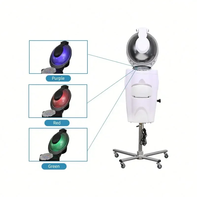 Electric O3 Micro Mist Hair Steamer Salon Salon 3 Colors LED Light Infrared Mist Ozone Evaporator