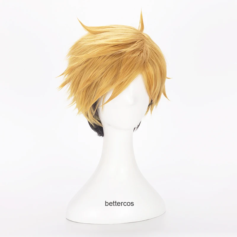 Haikyuu!! Miya Osamu Black Brown Cosplay Wig Miya Atsumu Short Black Blonde Heat Resistant Synthetic Hair Wig Costume Accessory