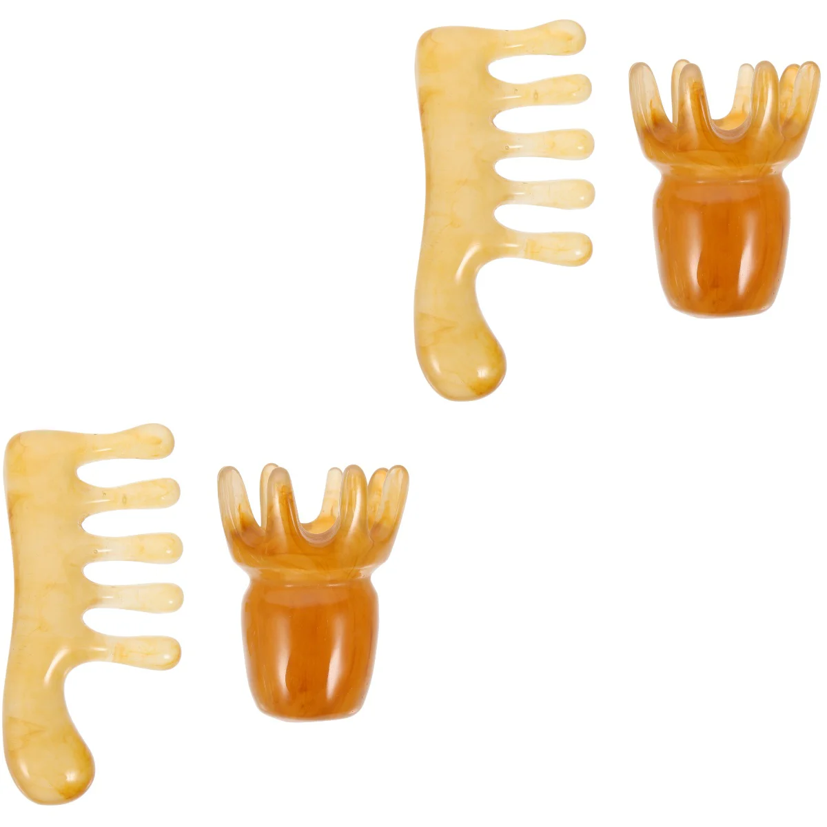 Set of 2 Head Massages Resin Comb Gua Sha Scraping Tool Scrubber Scalp Massager