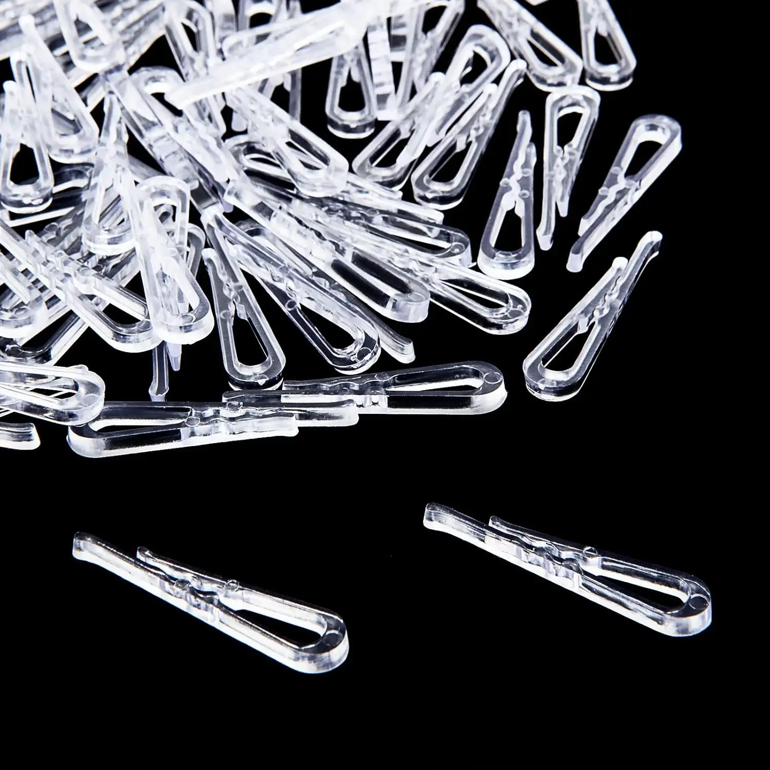 

2000pcs U Shape Plastic Alligator Clips for Shirts Fabric Socks Pants, Clear Clothespins with Teeth Hold Garments in Place