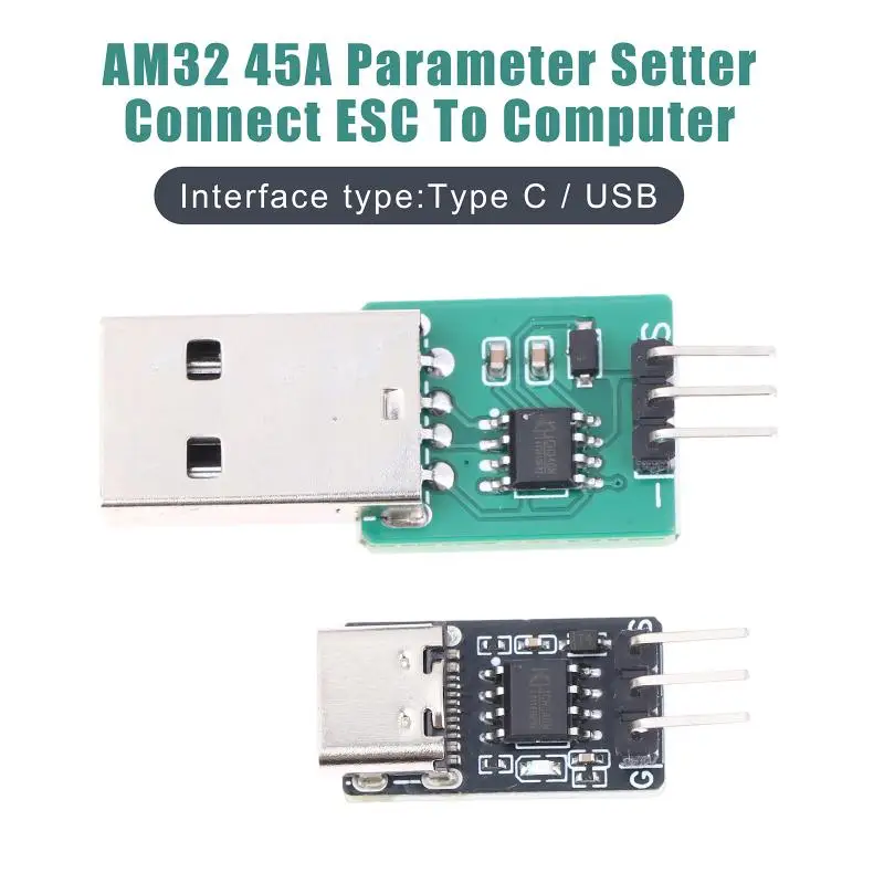 Brushless ESC Type C Programmer AM32 32Bit USB Linker Supports Fast Parameter Setting for RC Airplane DIY