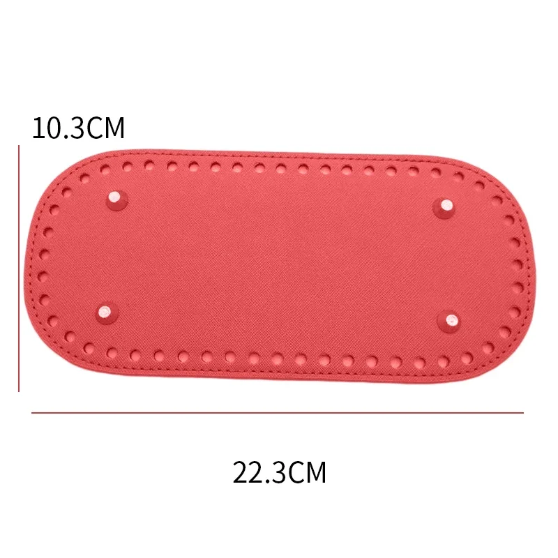 22x10cm Long For Knitted Pu Leather Bag Base Handmade Bottom With Holes Diy Crochet Bag Bottom Accessories