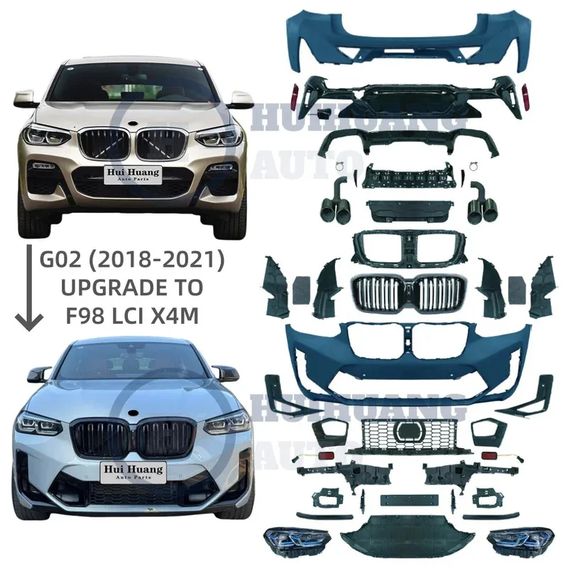 

Upgrade Modification Kit1:1 Original Quality For S X4-Series G02 2019-2021 Retrofit To 2022 F98 LCI X4M Bodykit Facelift Car