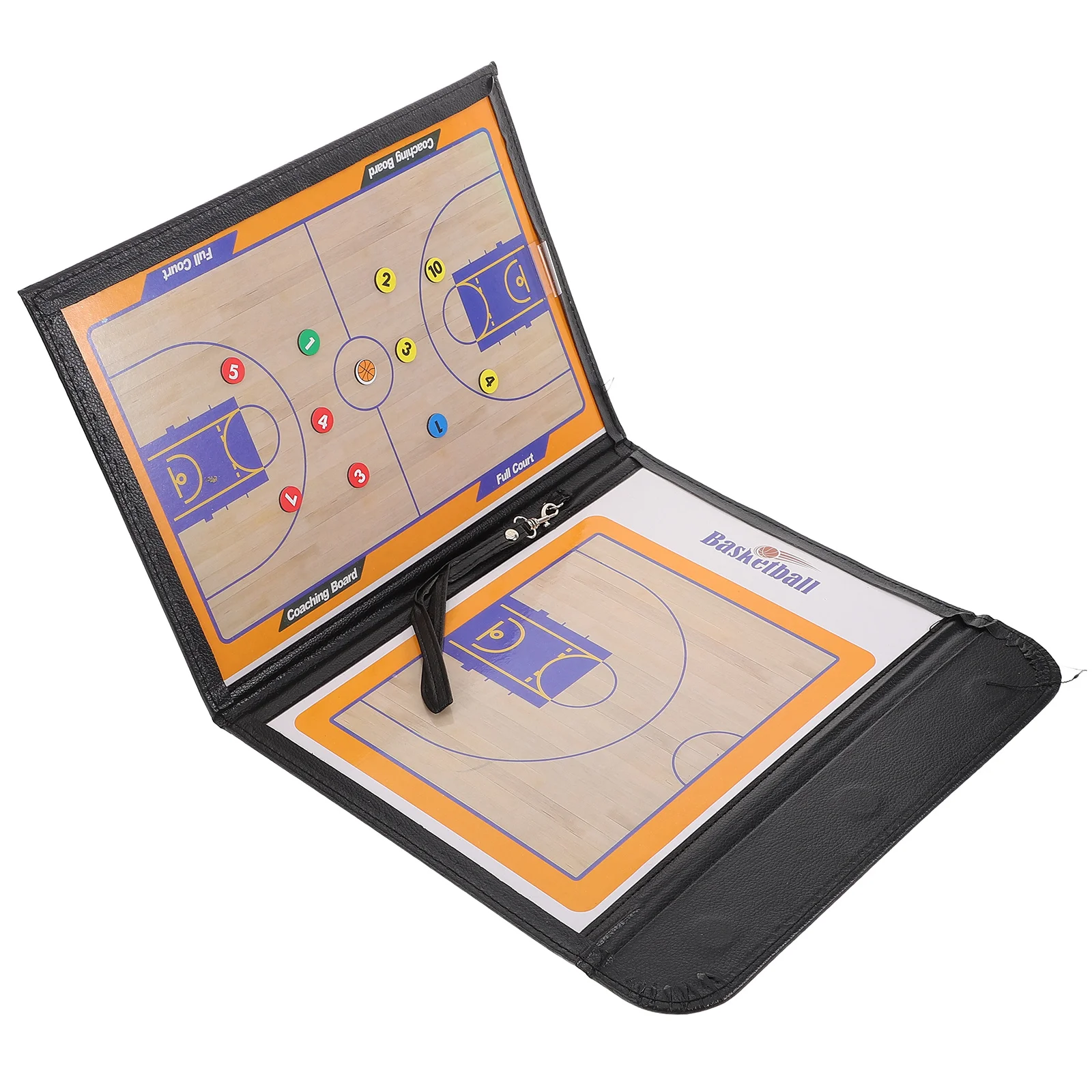

Tri-Fold Basketball Coaching Board Foldable Clipboard Durable PU Basketball Drawing Board for Training Match Clipboard