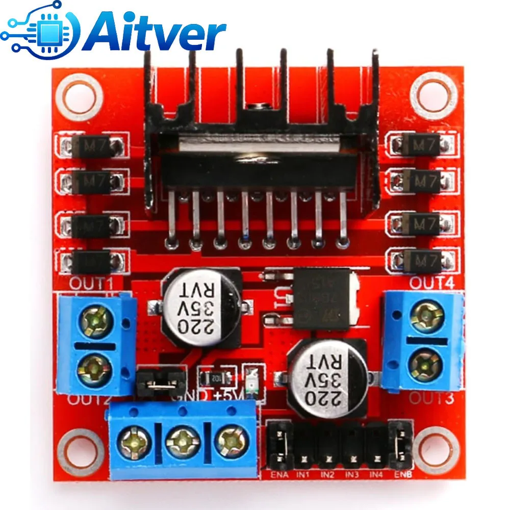 L298n módulo de driver de motor de ponte h dupla dc/placa controladora de motor de passo para arduino, zp32, carro robô, eletrônicos diy