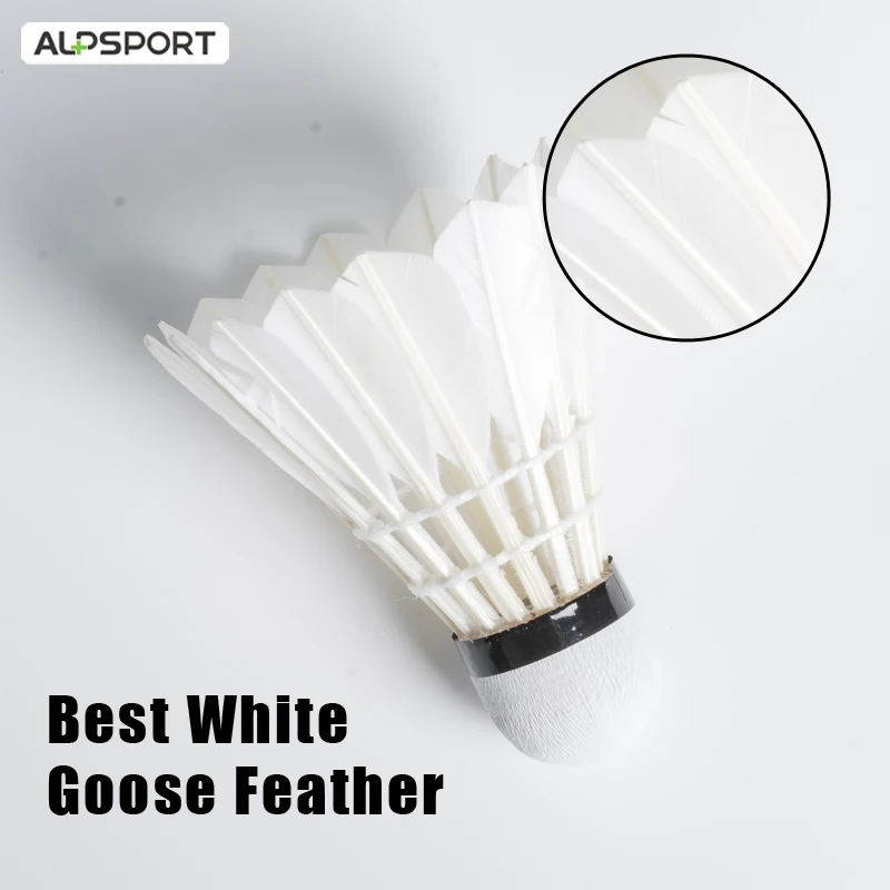ALPSPORT كرة الريشة جبال الألب التوأم سلسلة الأبيض بطة ريشة الأصلي دائم الريشة للنوادي والتدريب المبتدئ الريشة