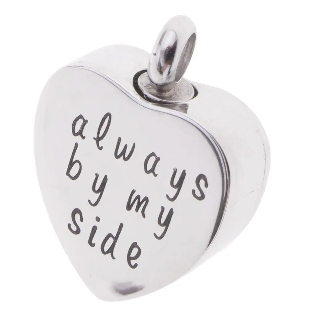 Heart Stainless Steel Pendant Waterproof Keepsake Cremation Jewelry Memorial Pendant Necklace for Pet Ashes