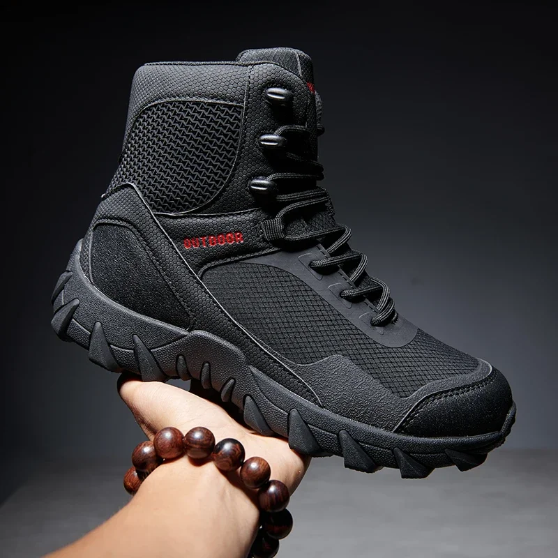 Men Platform Boots Shoes for Men Outdoor Sports Hiking Camping Sneakers High-end Motorcycle Boots Tactical Unisex Adult