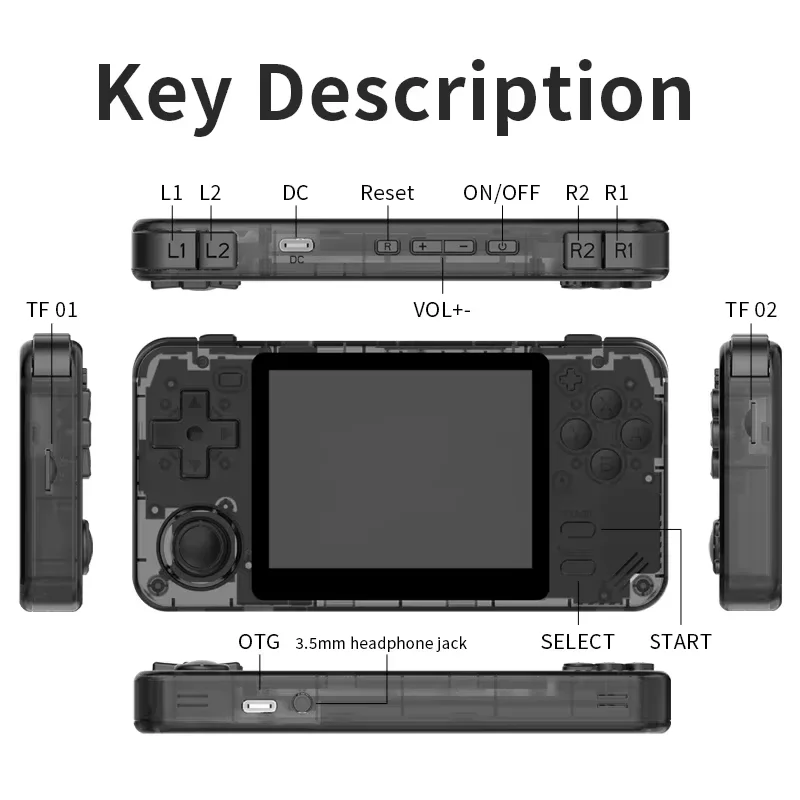 POWKIDDY RGB10X Retro Handheld Game Machine 3.5 Inch LCD IPS OCA HD Screen Linux System 2800mAh Battery Lightweight Console Gift
