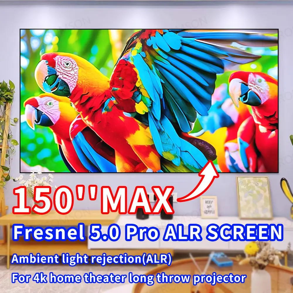 

150" 4K Ultra HD 16:9 Ambient Light Rejecting Fresnel Fixed Frame ALRProjector Screen for home theaters conference rooms etc