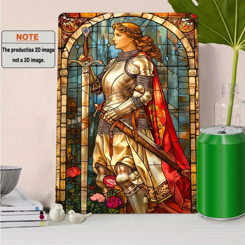 

Joan of Arc" Inspirational Aluminum Wall Art - Retro Metal Sign for Home, Farmhouse, Garage Decor, 7.9x11.8"/11.8x17.7", 1pc