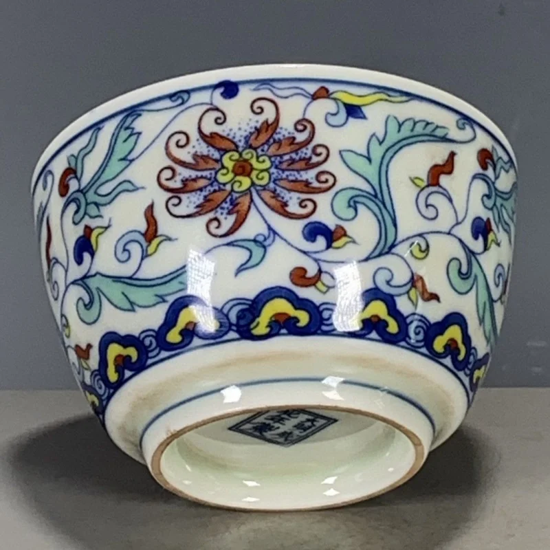 Porcelain Ming Dynasty Chenghua Year Color Flower Master Cup Tea Cup Antique Miscellaneous Old Items All Old Collection