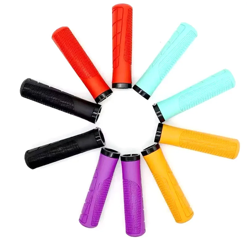 Rubber Handlebar Grips Folding Balance Bike Grips Shockproof Non-slip Mountain Bicycle Grip Aluminum Alloy Lock on MTB Cuffs