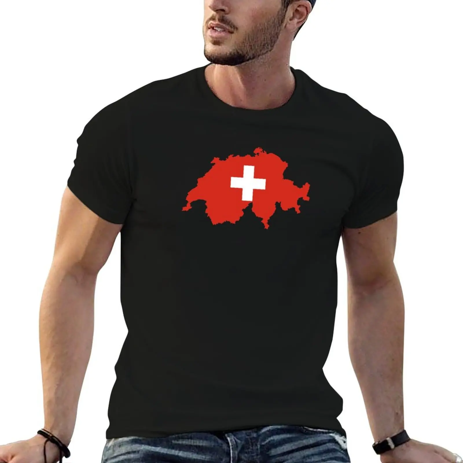 

Flag Map of Switzerland T-Shirt essential t shirt anime tshirt T-Shirt