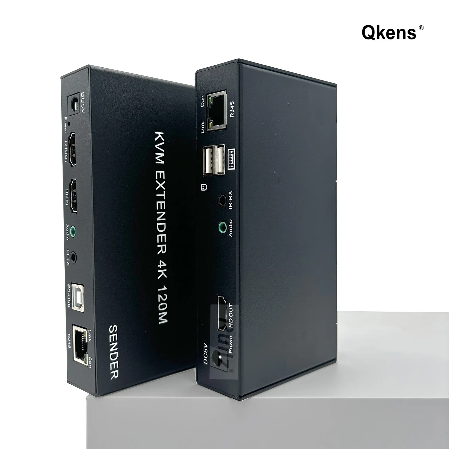 RJ45 KVM Extender 4K HDMI Extender 120M Via Cat6 Cat5e Ethernet Cable Support Audio Extract Video Converter Sender and Receiver
