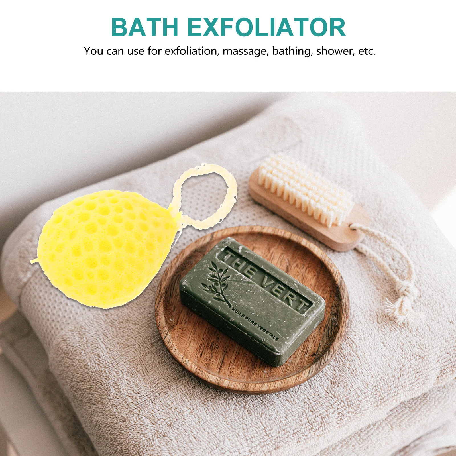 

6pcs Honeycomb Style Bath Sponge Scrubbers Natural Non-Latex Drop-Shaped Exfoliator For Shower Bathing Massage Soft Cleansing