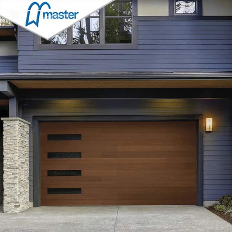 Custom Master Well Hot Selling 16x7 Luxury PU Foam Insulated Residential Automatic Garage Door With Windows