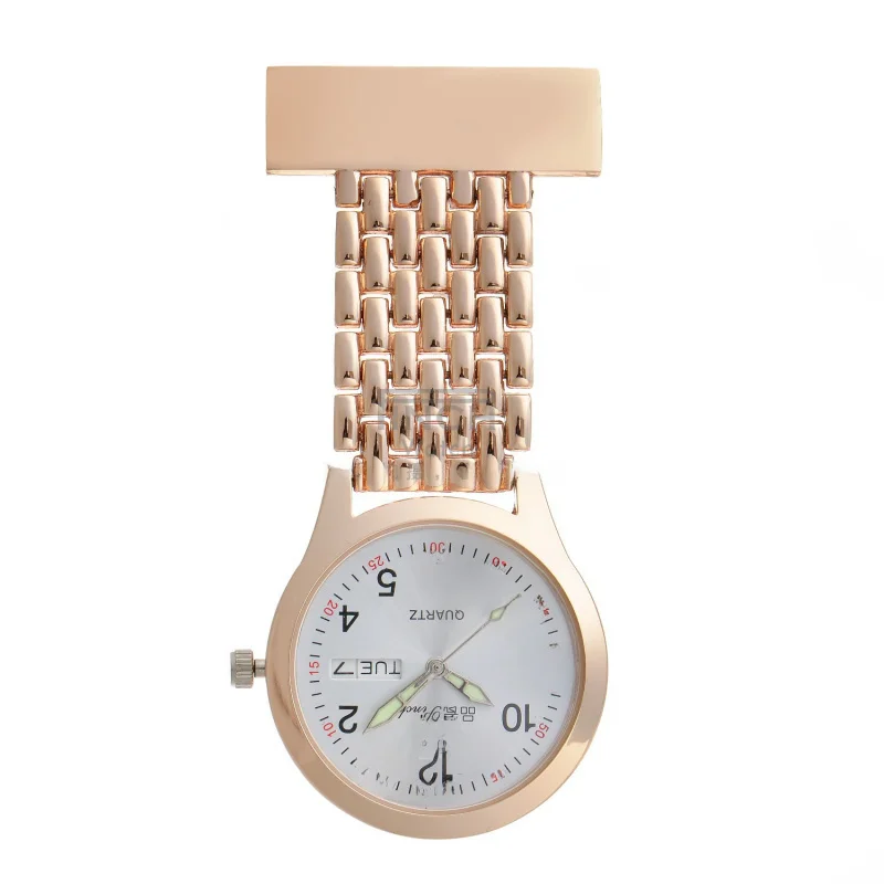 New Double Calendar Medical Pocket Watch Calendar Nurse's Watch Pocket Watch Men's Chest Watch Pin Buckle Waterproof Lettering S