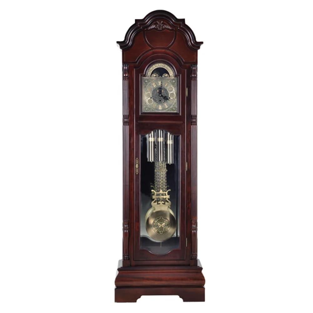 retro wooden chime pendulum grandfather standing clock floor clock for living room