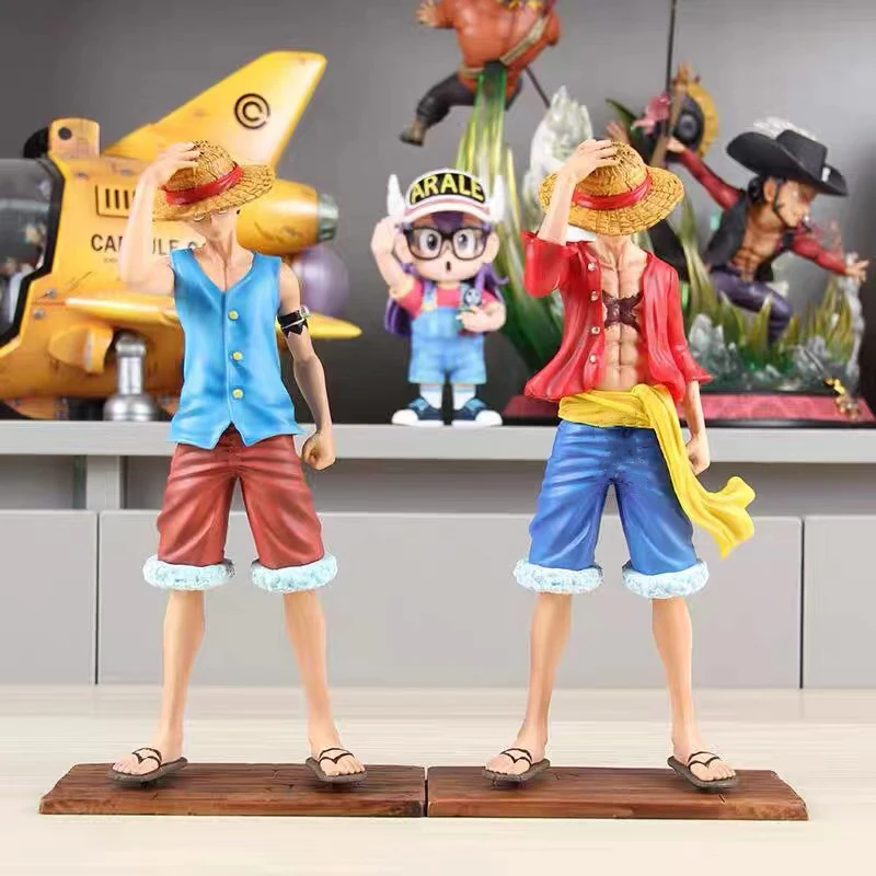 Anime Luffy Figure One Piece Model Two Years Later GK Four Emperors Luffy Action Figures Press Straw Hat Statue Pvc Children Toy