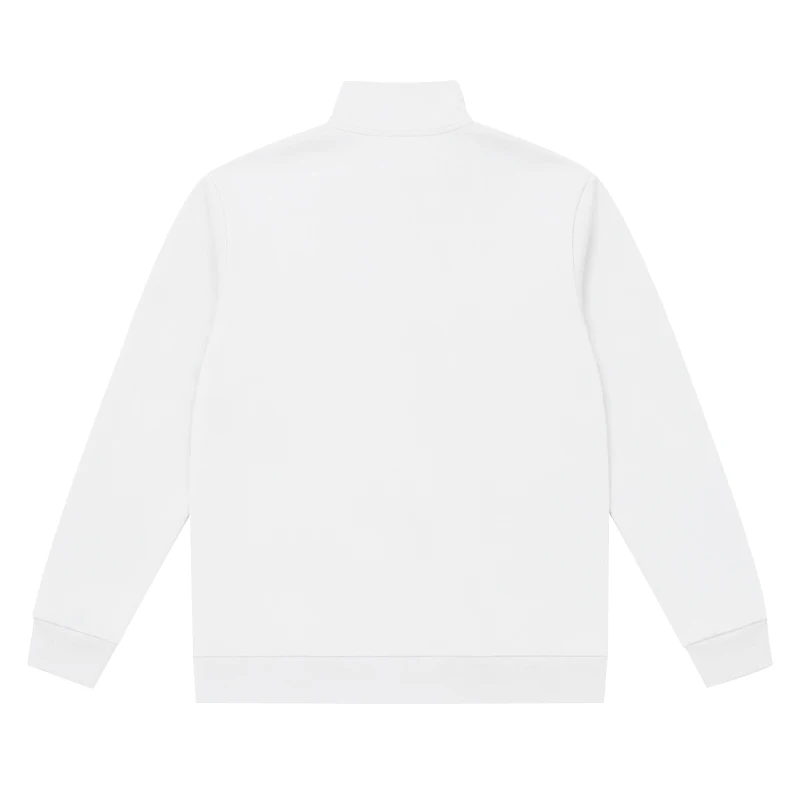 Herren-Sweatshirt mit Fleecefutter für Herbst und Winter, Stehkragen, halber Reißverschluss, langärmelig, einfarbig, warme Freizeitjacke – Detail 4