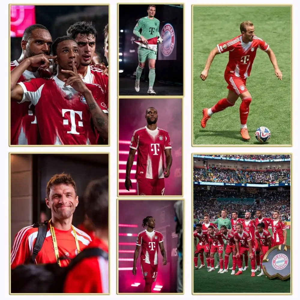 Póster autoadhesivo de los campeones del Bayern Munich, pegatina de papel impermeable, decoración de pared para cafetería, Bar, habitación, 1 ud.