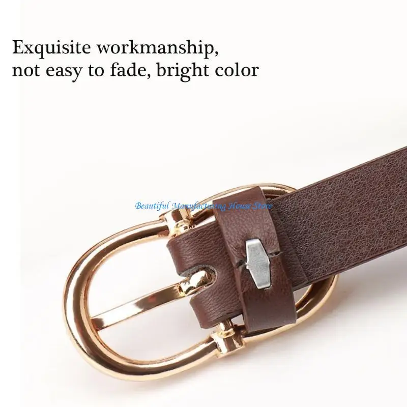 E56A Women's Fashion PU Leather Belt Waistband Strap for Jeans Dresses and Trousers
