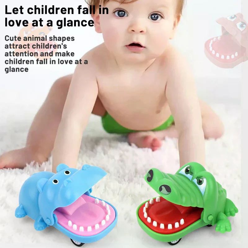 عض اليد التمساح الفم التراجع سيارة لعبة الكرتون فرس النهر جرو الحيوان التراجع لعبة سيارة الصحافة الأسنان لدغة أصابع لعبة صعبة #3