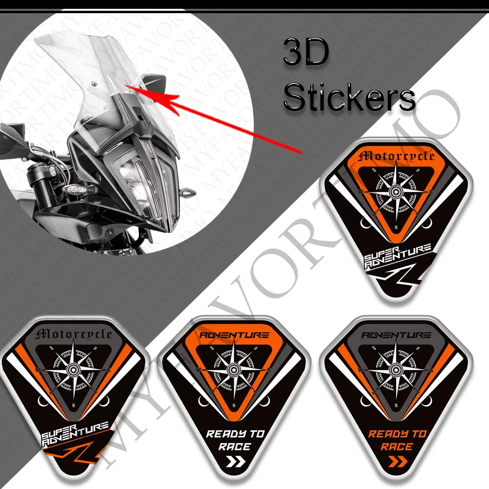 For 790 890 1050 1090 1190 1290 Adventure R ADV Motorcycle 3D Stickers Hand Guard Handguard Handshield Decals