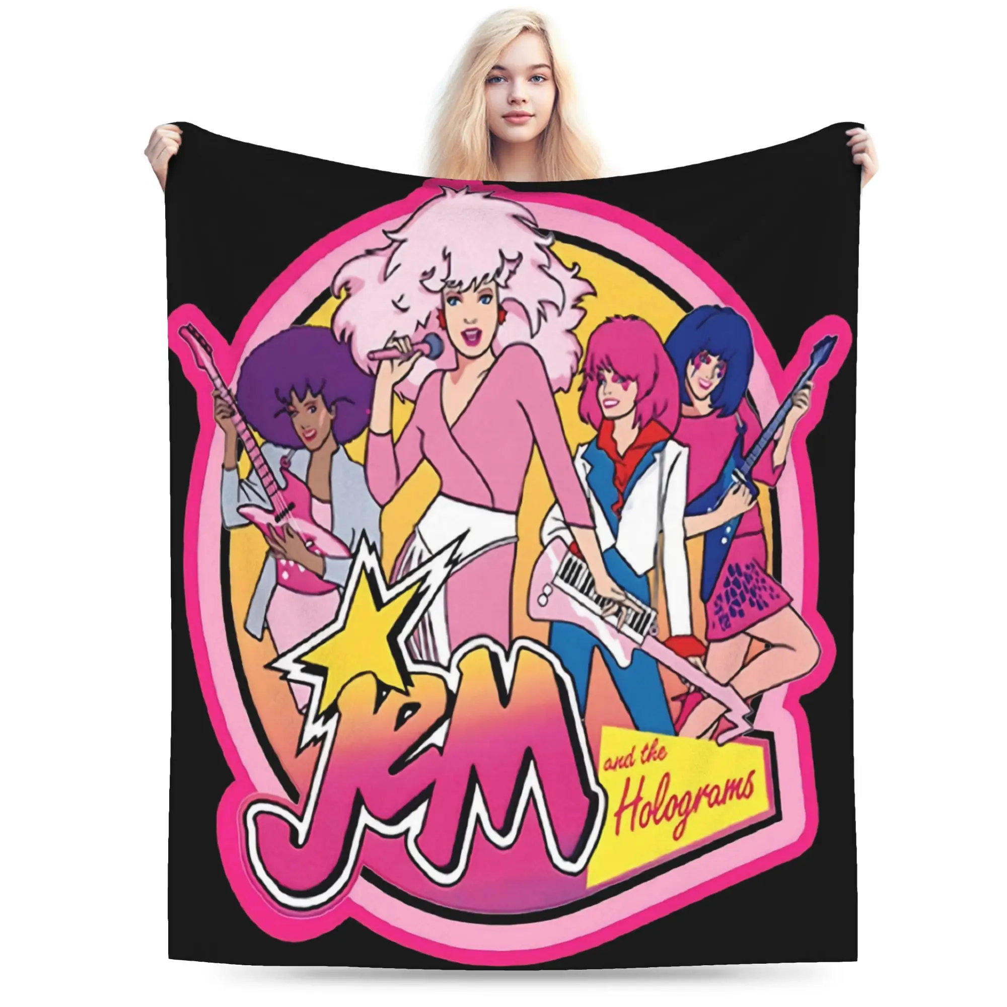 Jem And The Holograms Blankets Fleece  Relax Soft Throw Blankets for Home Bedspread