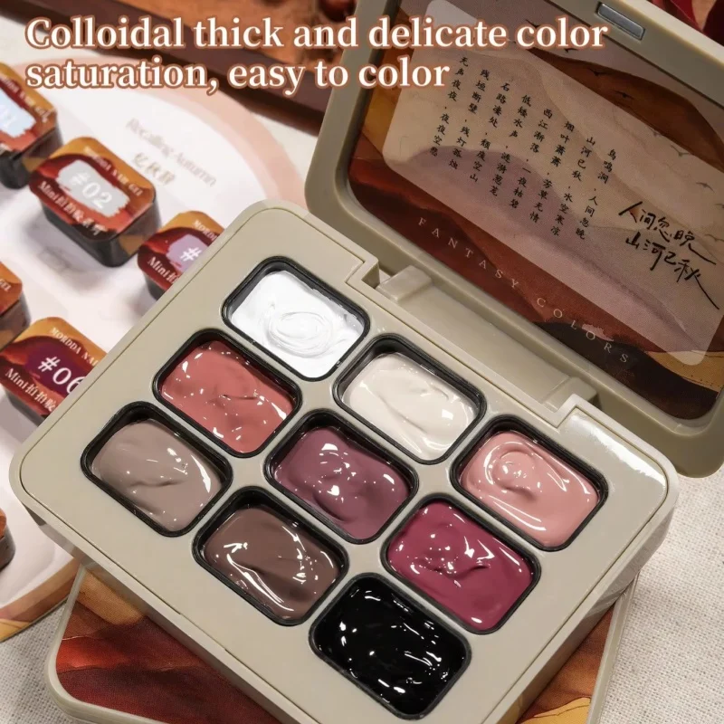9-colors Solid Gel Nail Polish Set Smudges Canned High Saturation Popular Semi-solid Nail Polish Gel Perfect Gift