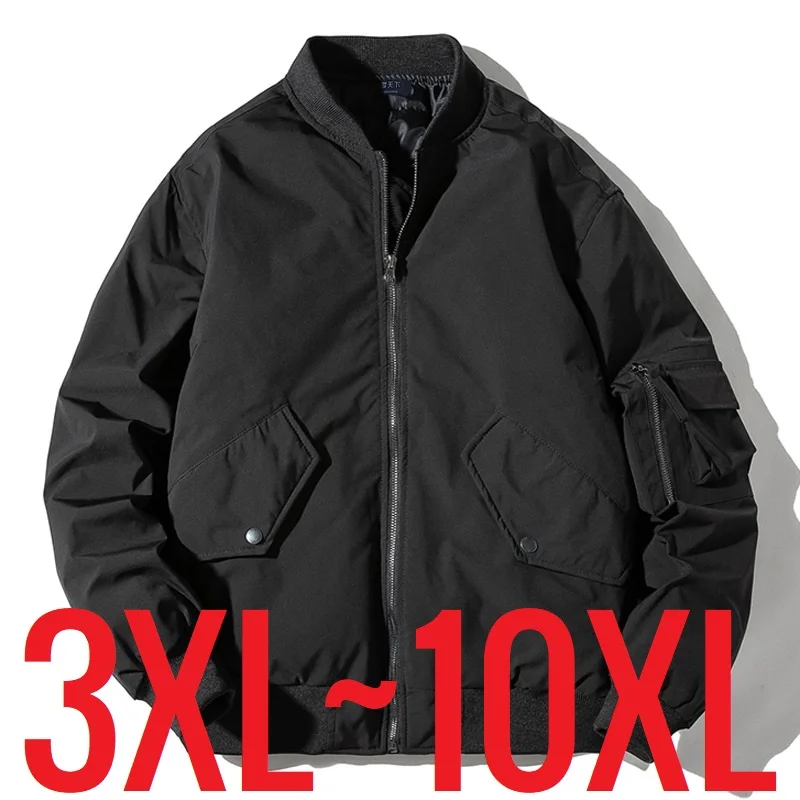 2024 New in Big Size 10XL Winter Jacket Men Padded Cotton Bomber Parka Extra Large Coat Male Thick Warm Plus 6XL Baseball Black