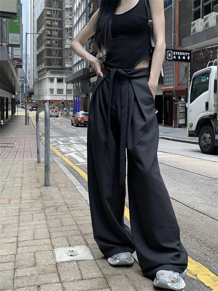 

Alien Kitty Fashion Streetwear Pants Women Autumn Chic Office Lady Wide Leg Mujer Casual 2023 OL Work Wear High Waist Loose