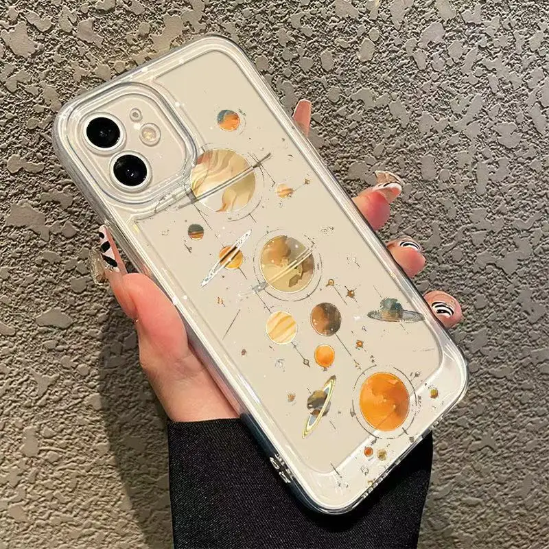 حافظة هاتف شفافة من Star Universe مناسبة لهاتف iPhone 16 15 14 13 12 11 Pro/ Max/Plus غطاء خلفي مقاوم للصدمات