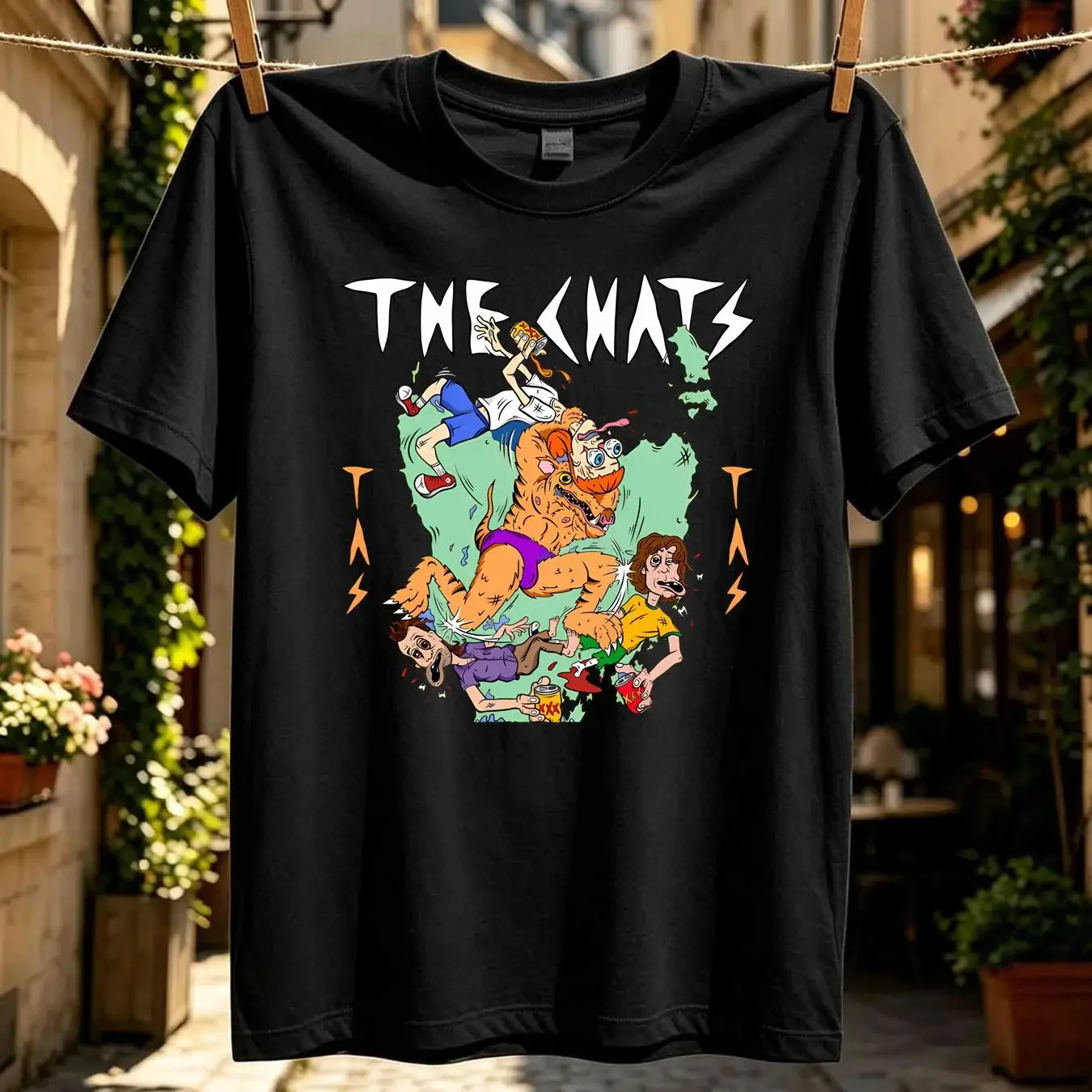 washed T Shirt HOT NEW The Chats band poster blue S to 345Xl Q879 vintage Washed designer clothes streetwear Stylish Unisex