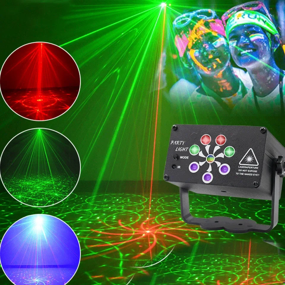 rgb led stage light com 240 padroes usb recarregavel luzes para festas de discoteca projetor laser lampada para casamento festa em casa ktv decor 01