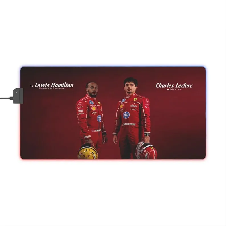 لوحة ماوس فيراري F1: لوحة ماوس ألعاب Hamilton & Leclerc Racing Car XXL RGB #6