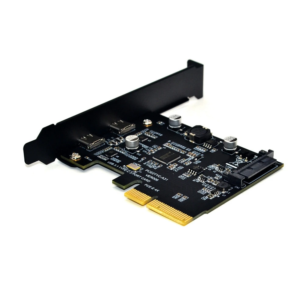 

A37T-USB3.1 Type-C Dual Buck Карта расширения Двойная положительная и обратная вилка Type-C для Asmedia Asm3142 To10 Гбит/с Карта расширения