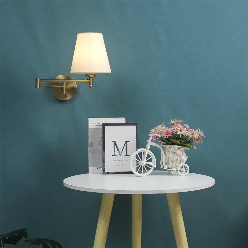 LED Folding Wall Lamps Nordic Adjustable Long Arm Rotating Rocker Wall Lamp Bedroom Bedside Lamp Hotel Stair Study Reading Light