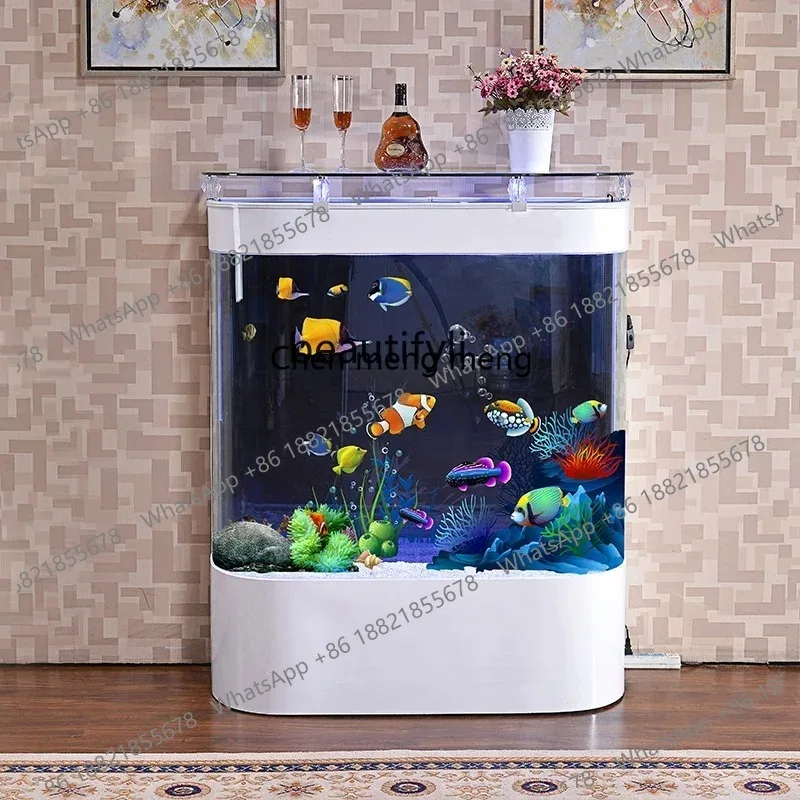 LHY26 ss CXH Change Water Glass Home Living Room Landscape Ecological Floor Large Fish Globe