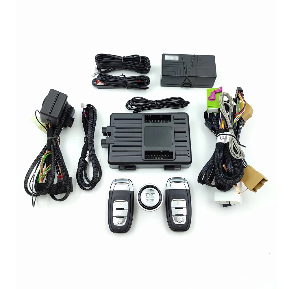 For Audi A4/Q5 2008-2014(Without Push Button) Add Push Start Remote Start System Keyless Entry System and Mobiephone APP Control