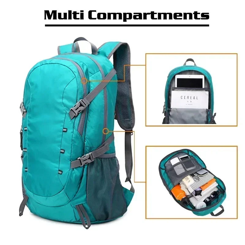 40L Foldable Outdoor Backpack Ultralight Waterproof Camping Shoulder Pack Climbing Travel Mountaineering Camping Hiking Bag