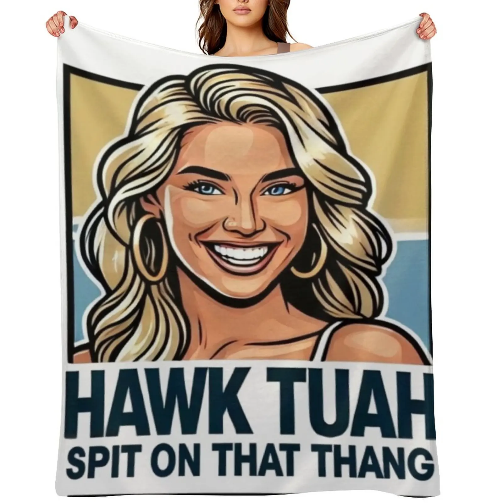 

Hawk Tuah Meme Throw Blanket Plaid christmas gifts christmas decoration bed plaid Blankets