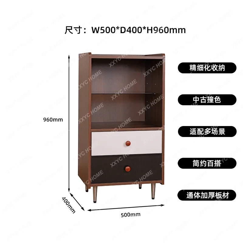 خزانة جانبية لتناول الطعام على طراز العصور الوسطى، خزانة تخزين متعددة الوظائف من الخشب الصلب #6