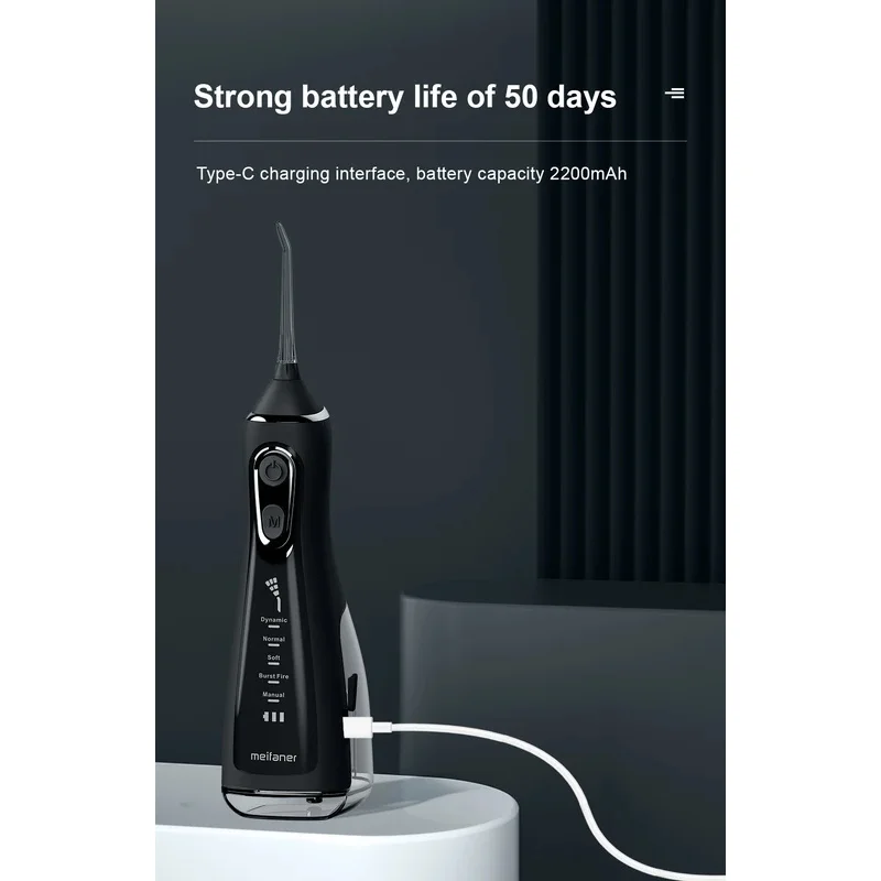 الري عن طريق الفم 40-140PSI قشارة الأسنان 5 سرعة جهاز تنظيف الأسنان بالماء قابلة للشحن الأسنان المياه النفاثة 300 مللي IPX6 مقاوم للماء منظف الأسنان #6