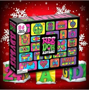 NeeDoh 2026 Advent Calendar 24-Piece 3D PVC Finger Puppet Surprise Treasure Box Christmas Countdown Calendar New Year Gift