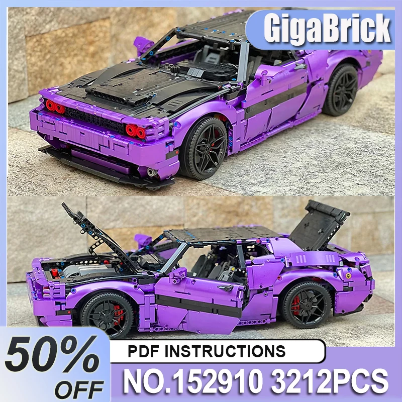 

High-end Collectible MOC-152910 Purple Technologys Super Sports Car Model Building Blocks Bricks Puzzle Toy Christmas Gfits Kids